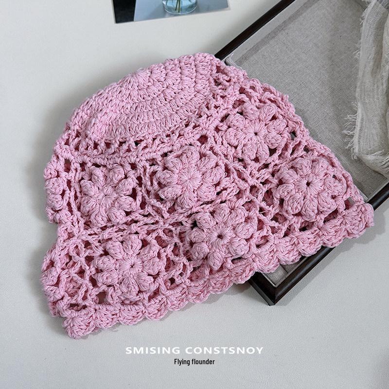 ZHIWU Spring/Summer Women s Handmade Crochet Knit Slouchy Hat One Size (54-58cm) розовый