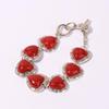 Vintage Heart Bracelet Unique Ethnic Style Turquoise Hand Jewelry Retro Love Charm Bracelet For Women