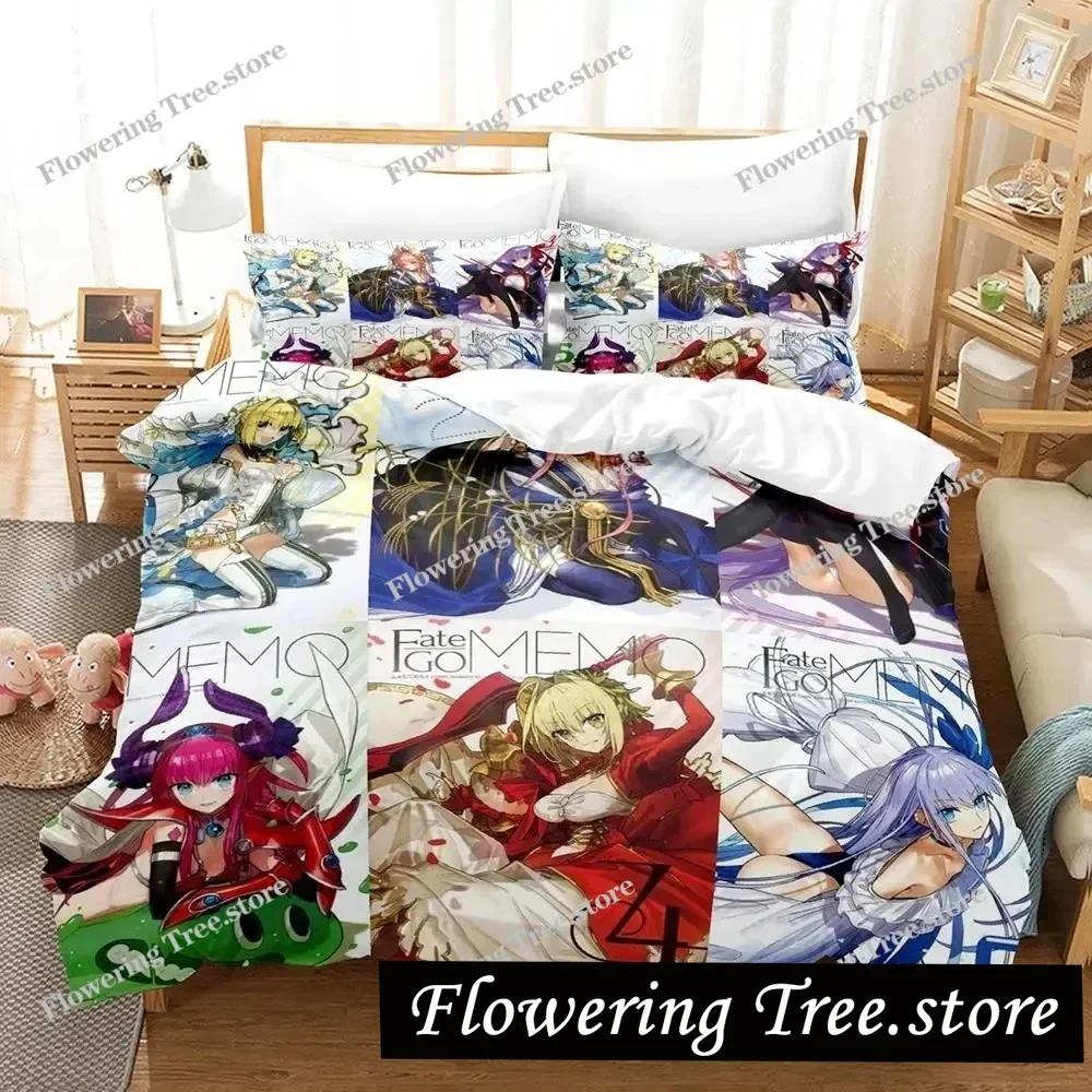 Anime Fate Grand Order Bedding Set Duvet Cover Bed Set Quilt Cover Pillowcase Comforter king Queen Size Boys Adult Bedding Set02