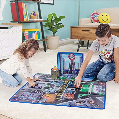 Paw Patrol The Movie True Adventure City Movie Play Mat, 11.5" X 11.5" with Two Exclusive Vehicles, Storage Box, and Tidying Set (061190)