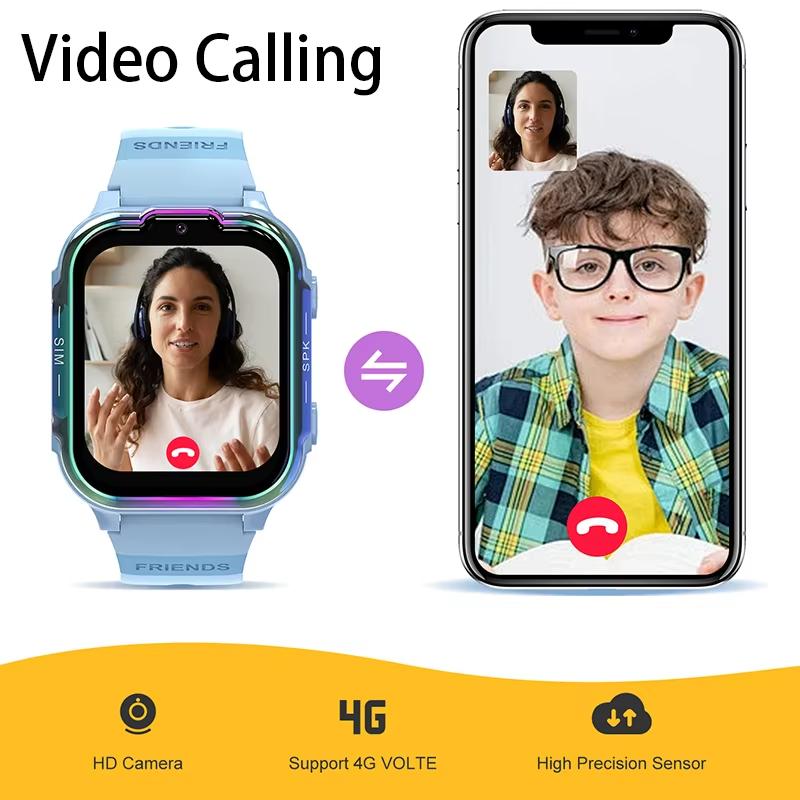2026 NOVÉ Dětské chytré hodinky GPS 4G Sledování Video hovor Kamera SOS Voděodolný Displej Poloha LBS Tracker Chytré hodinky pro IOS Android