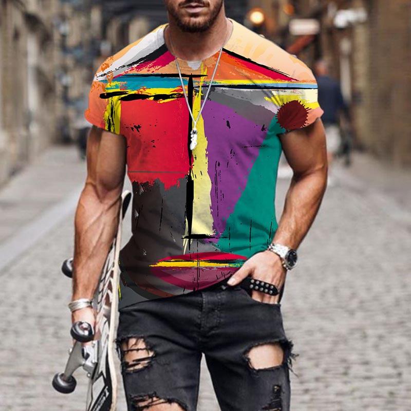 Summer Outdoor 3D Printing Men's Round Neck T-shirt Fashionable Military Style Versatile Soft andBreathablePolyesterShortSleeve