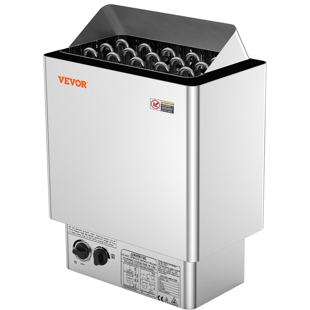 8KW Electric Sauna Heater Built-In Control 8-12 m³HomeSpa Stainless Steel