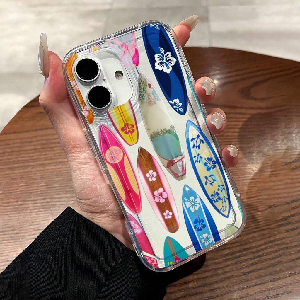 Colorful Surf Board Phone Case For iPhone 16 e 15 14 13 12 11 Pro Max Plus Mini X XS XR SE 2020 2022 Funda Coque
