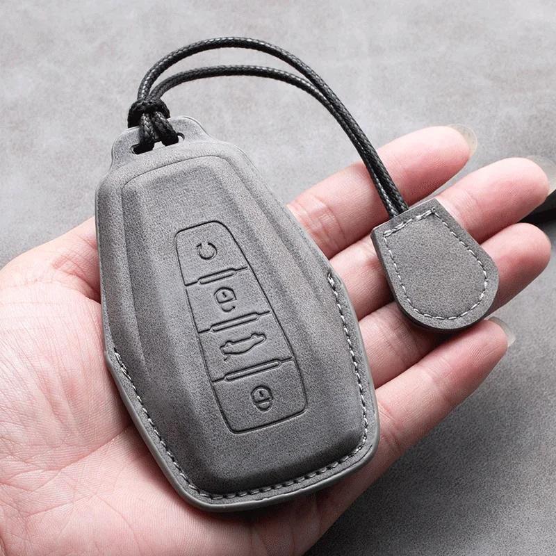 Leather Car Remote Key Case Cover for Geely for Geely Coolray X6 X7 EX7 Emgrand Global Hawk GX7 Kulrey GT GC9 Atlas Boyue NL3