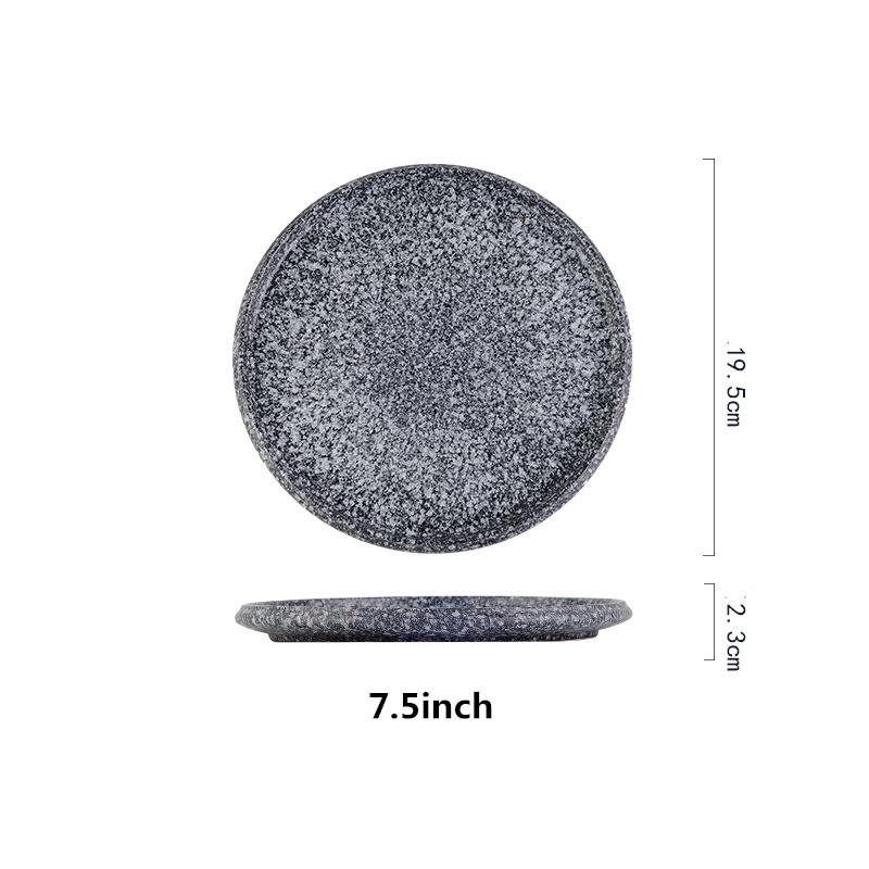 Steak plate plate Household creative black sushi Commercial Japanese food Dim sum flat plate breakfast dishes and plates sets
