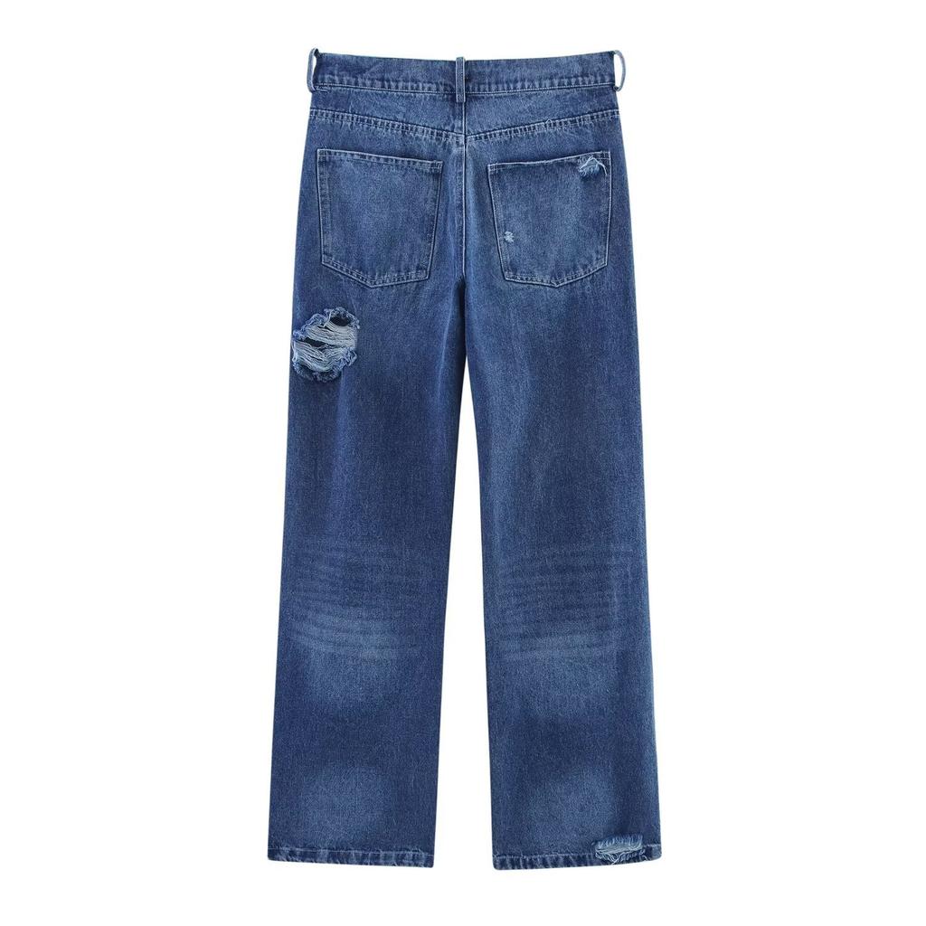 European and American style, new women's clothing, classic, versatile, foreign style, ripped jeans 4365026