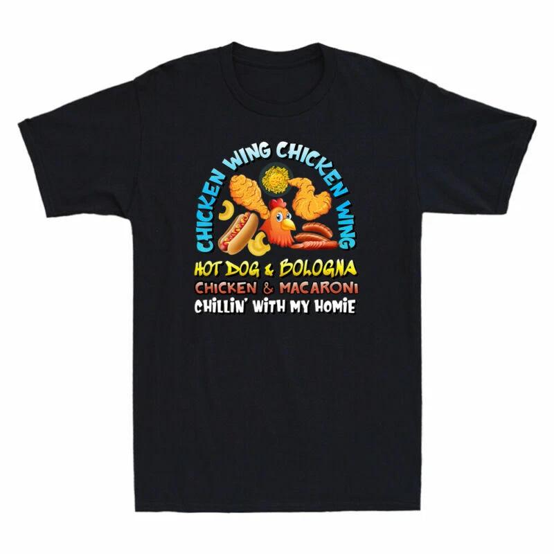 Cooked Chicken Wing Chicken Wing Hot Dog & Bologna & Macaroni Funny Men T-Shirt XS