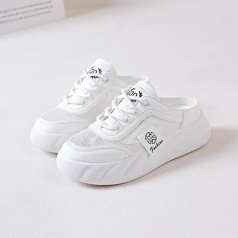 

Модные дышащие женские тапочки с мягкой подошвой белого цвета, повседневная обувь для студентов, лето 2025, новое поступление, верхняя одежда 40 белый