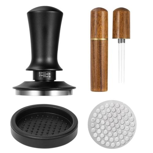 

Chaksy 51mm Espresso Tamper and Stirrer Set, Spare Parts, Espresso Coffee Tamper with Flat Spring-Loaded Stainless Steel Base