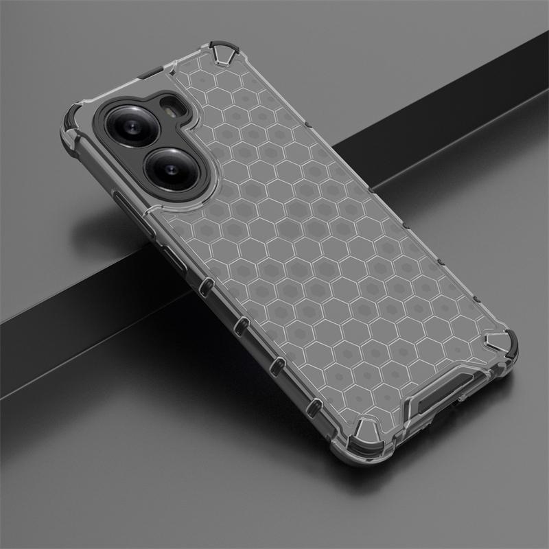 Shockproof Transparent Case For Xiaomi Poco X7 Pro Honeycomb Armor Full Back Case For Poco X7 Pro Case Cover For Poco X7 Pro 5G