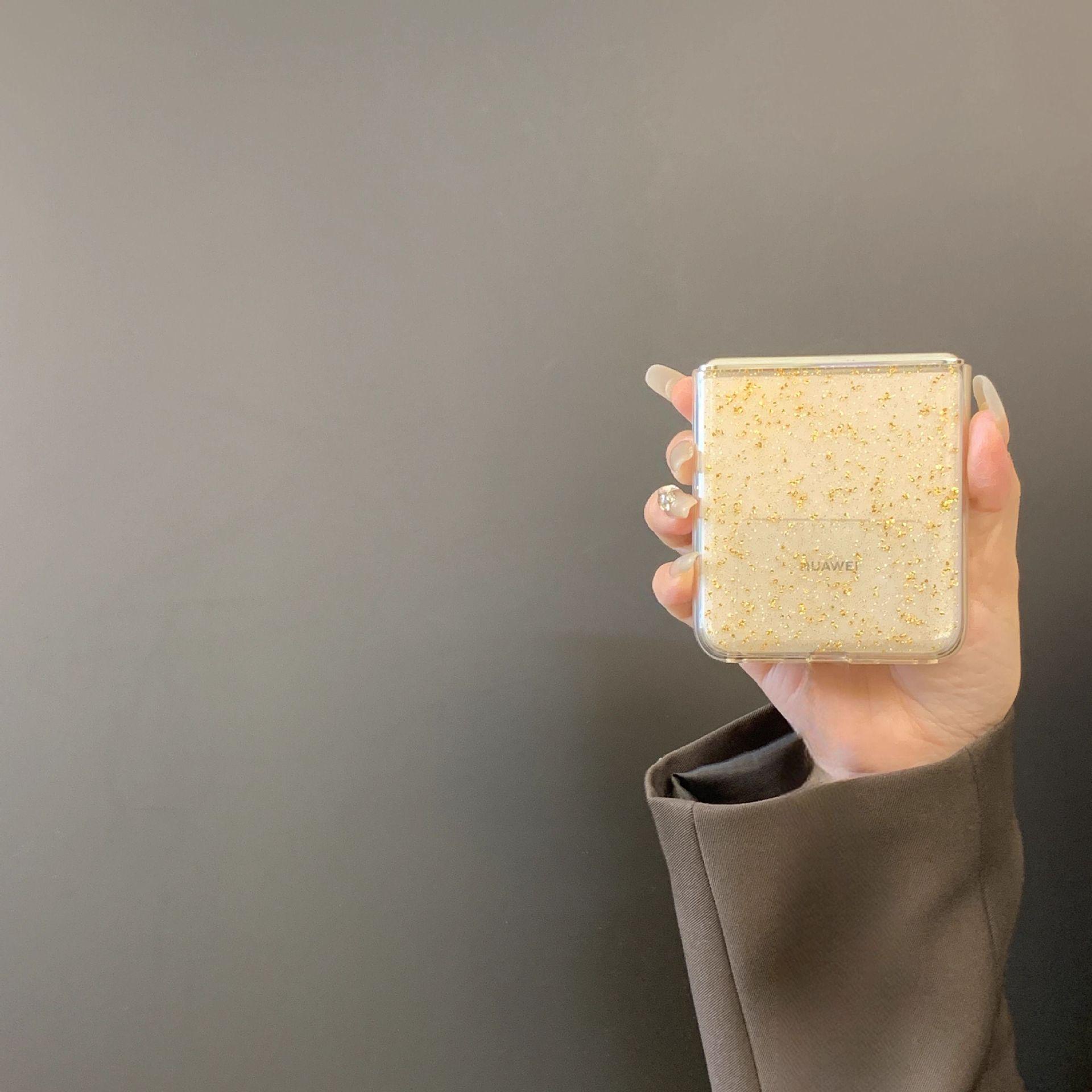 

Прозрачный чехол для телефона Honor с золотыми блестками для Fold 2 Motorola Razr 50 Ultra