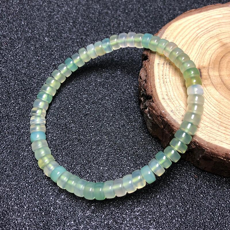 Green Agate Spacer Beads Bracelet with Flower Design - DIY Wenwan Accessories
