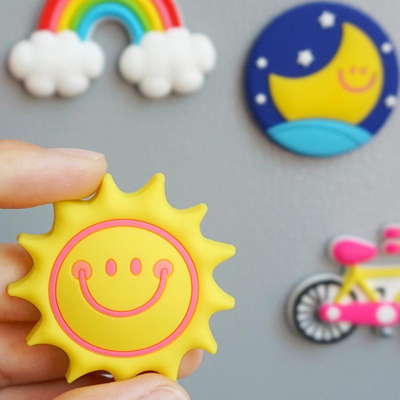 Magneti per Frigorifero Cartoni Animati Carini Arcobaleno Sole Adesivi Magnetici per Bacheca Lavagna Adesivi Magnetici Decorazioni per la Casa Kawaii