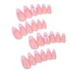 Wearable Nails Pink Nail Tips with Pearl Bow Nail Stickers Wearable Nails Nail Stickers Detachable Nail Tips