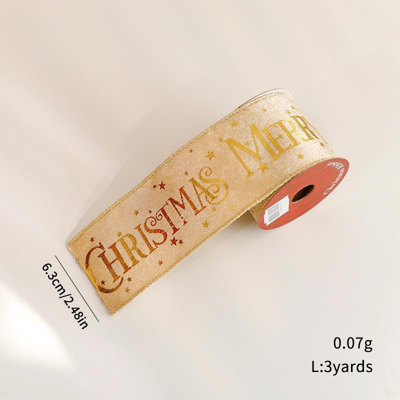 

3 Methot Stamping Christmas Ribbon Diy Home Room Christmas Tree Decoration Cake Bouquet Gift Packing Decor 2026 New Year Navidad A4