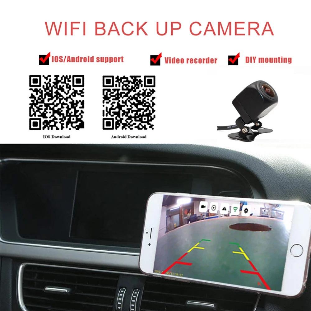 Drahtlose Auto-Rückfahrkamera WIFI 170 Grad WiFi Rückfahrkamera HD Nachtsicht Mini für iPhone Android 12V Autos