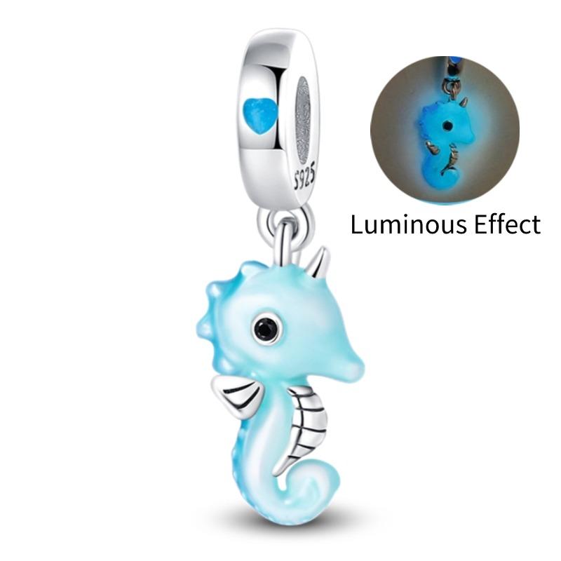 Original Charms Platacopper Luminous Halobios Charm Turtles Mermaids Starfish Bead Fit 3Mm Bracelet Diy For Women Jewelry