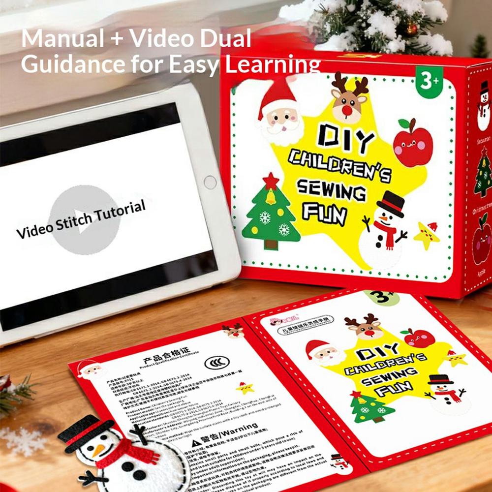 8015/8010 6Pcs Christmas Ocean Animal Felt Craft Kit Kids Sewing Set DIY Ornament Craft Supplies Educational Gift