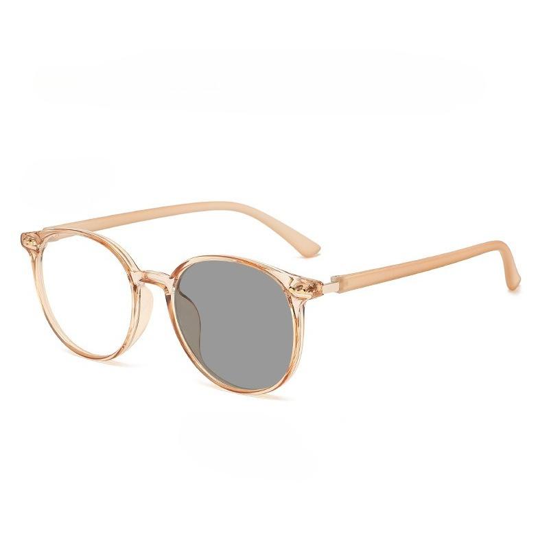 2026 New High-definition Round Frame Photochromic Women's Myopia Glasses Retro Neutral High-quality Anti Blue Light Glasses