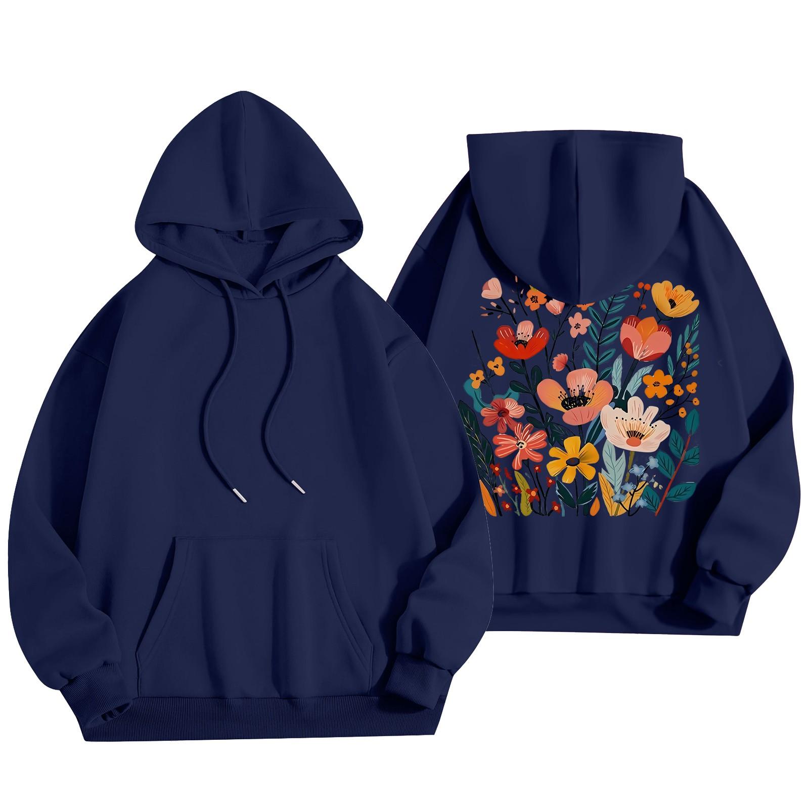 

Женский модный легкий свитер с длинными рукавами и карманами с цветочным принтом XXXL