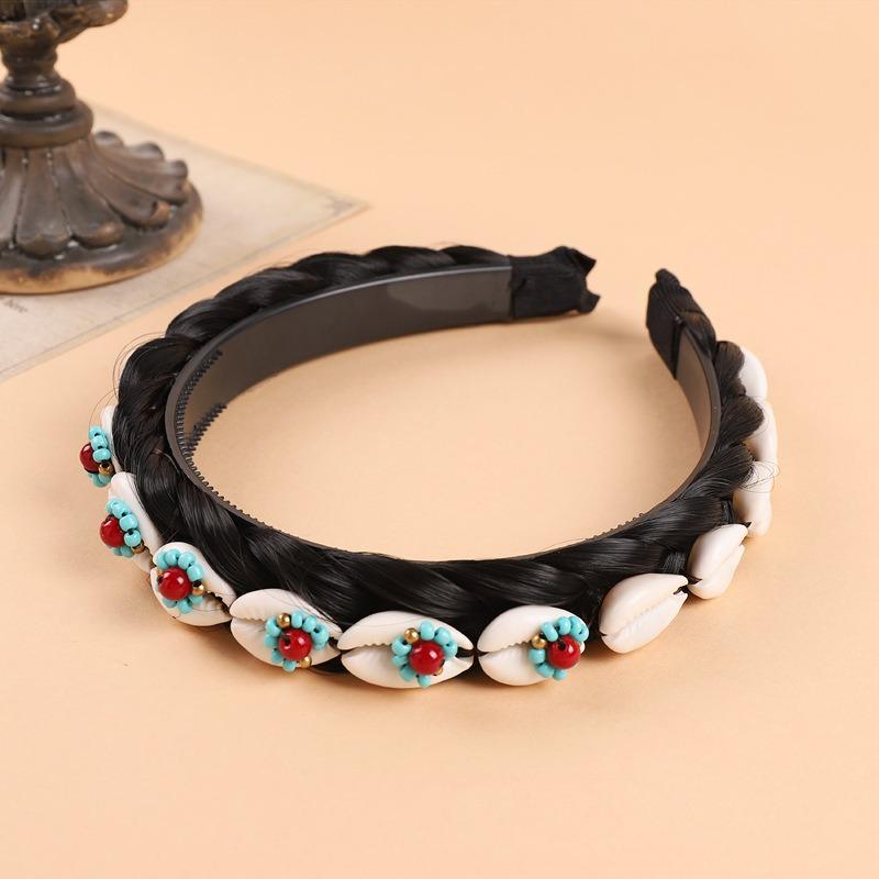 Tibetan Hand-woven Headband Wig Turquoise Beeswax Headgear Children's Female Dance Performance Tibetan Hair Accessories