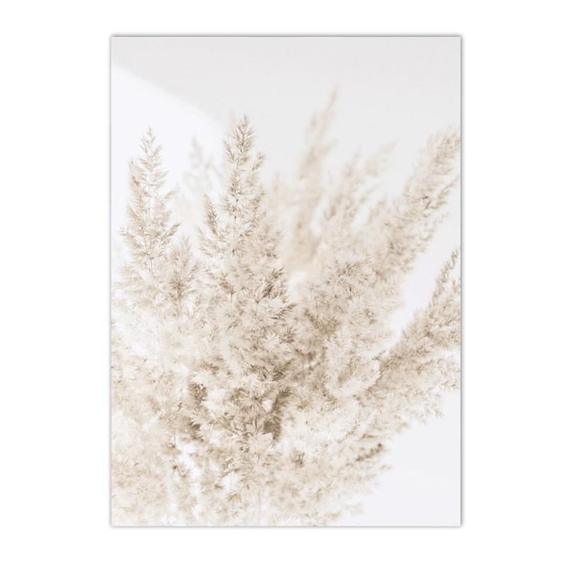 Béžový Bunny Tail Grass Nástěnné plakáty Přírodní pampy Reed Obraz na plátně Květinový umělecký plakát Malba Severské nástěnné obrazy Home Decor