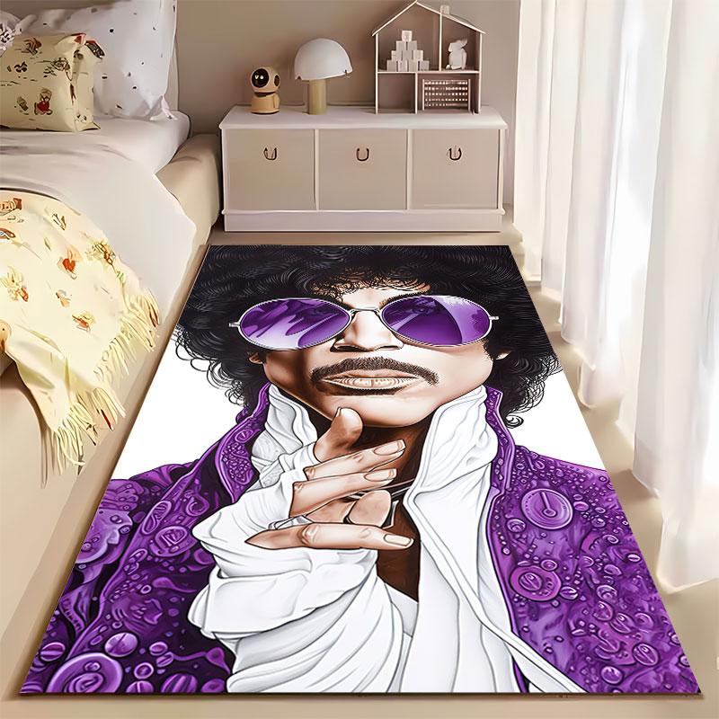 Purple Retro Portrait Carpet suitable as a non-slip mat for the living room or bedroom sofa