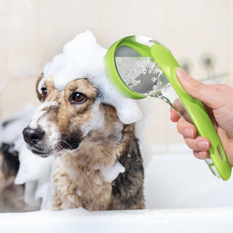 Weiche Silikon Hundeshampoo-Bürste mit Seifenspender Langer Griff Shampoo-Massage-Badbürste für Dusche Tägliche Reinigung