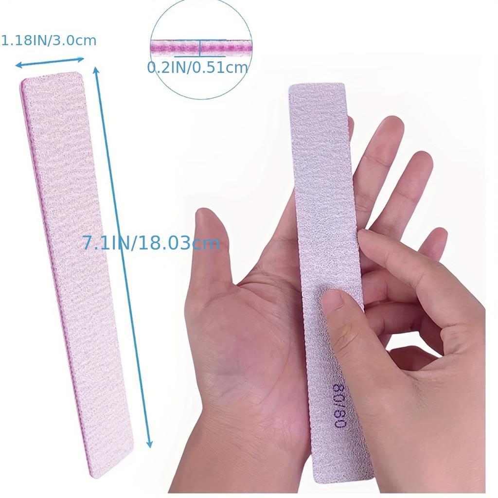 12 ks Pilník na nehty s pískovým povrchem, Pilník na nehty Sandboard, pro akrylové a gelové nehty, Hrubý pilník na nehty Oboustranný 80 Pískový povrch Šmirglový Profesionální Filtr