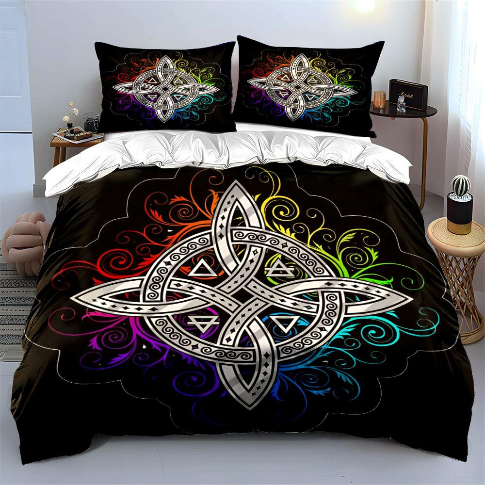 Celtic Knot Decor Set Soft Skin-Friendly Bedding Set Includes 1 Duvet Cover And 2 Pillowcase, Gift