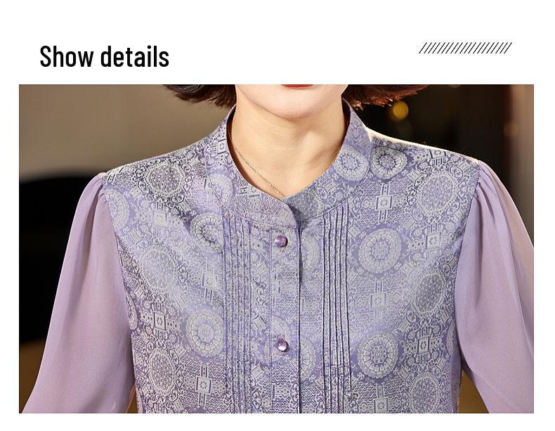 Elegant Chinese-Style Summer T-shirt for Young Mothers and Elderly Women