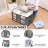 4 Pack Large Capacity Foldable Clothes Storage Bag  with Clear Window,Reinforced Handle Thick Fabric for Comforters, Blankets, Bedding, Clothes with S