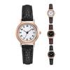 Women Round Dial Watch with Faux Leather Strap Casual Formal Watch Quartz Analog Wristwatch Gift for Birthday Christmas