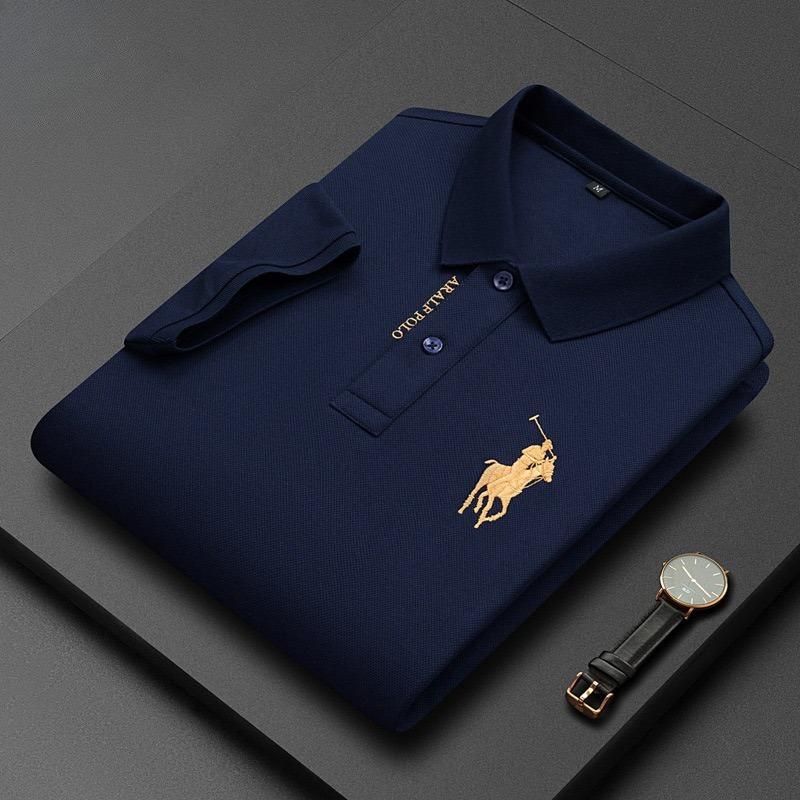 Trend Hub Ny High-end Herre Kortarmet T-skjorte Brodert Krage Poloskjorte Pluss Størrelse Paul Tynn Topp for Menn