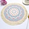 Descanso de Panela Antiderrapante para Cozinha, Jogo Americano Tecido de Algodão Estilo Boho, Jogo Americano de Mesa com Franjas de Borla para Pratos de Jantar, Jogo Americano Lavável a Quente, Suporte de Panela Resistente para Pratos Quentes,