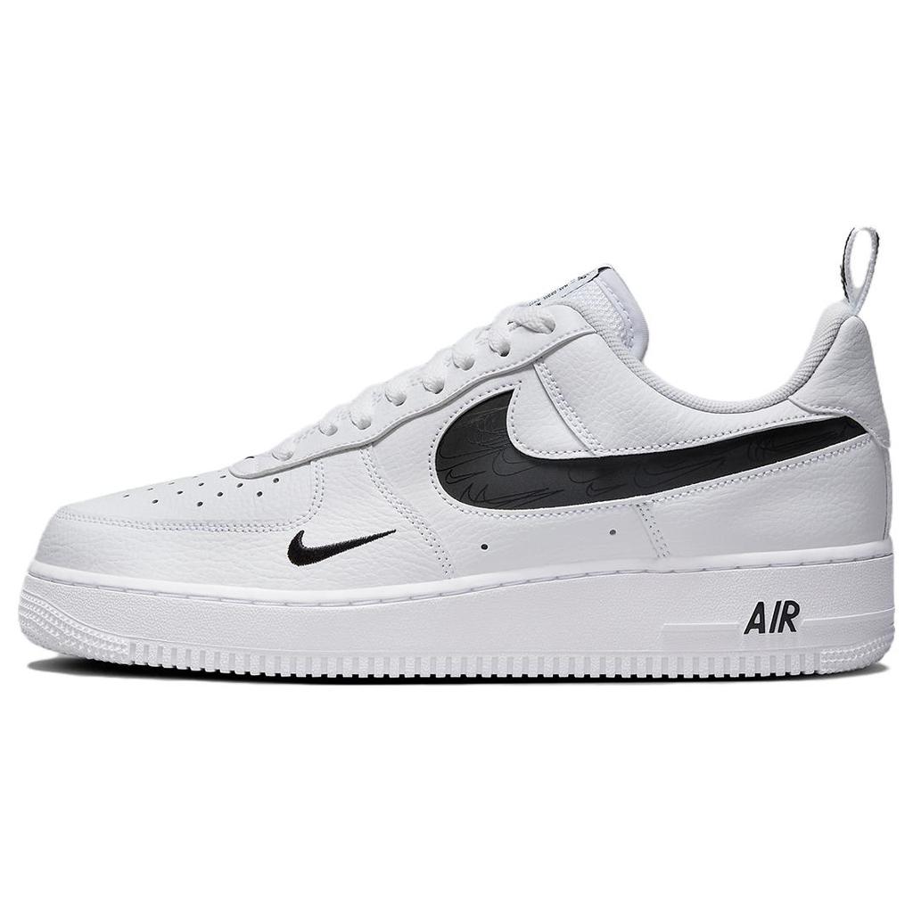 New Nike Air Force 1 07 LV8 Reflective Swoosh   White Black FV1320-100