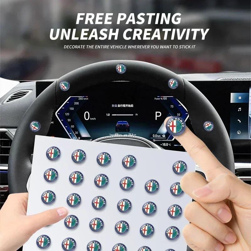 Car Stickers For Alfa Romeo Car Door Lock Keyhole Sticker Auto Key Sticker Emblem For Alfa Romeo Giulia Stelvio Giulietta 156 15