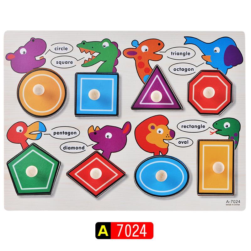 Wooden 3D Educational Grasping Board & Puzzle for Children: Animal & Fruit Theme Cognitive Toy