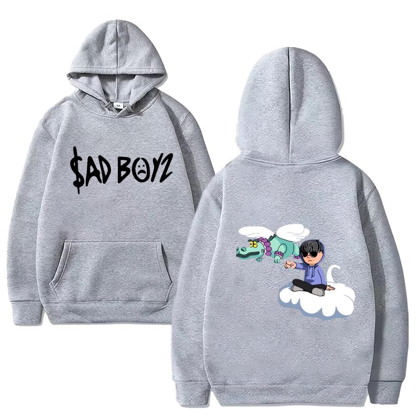 Sänger Junior H Sad boyz Lustige schwarze Hoodies 2025 Herren Damen Harajuku Fleece Langarm Sweatshirt Unisex Übergroßer Pullover