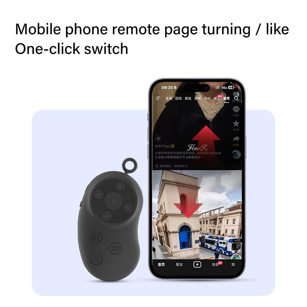 Multipurpose Phone Remote Type C Charging BLE5.0 Connection Intelligent Button Layout For Digital Content Creation