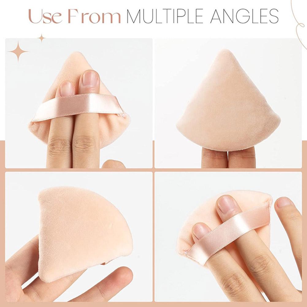 Triangle Velvet Powder Puff Mini Face Makeup Sponge Washable Cosmetics Tool Lightweight Design Even Powder Application Soft