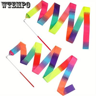8pcs Rhythmic Dance Ribbons Gymnastics Party Streamers Gymnastics Ribbon Dancer Wand Dancing Ribbon Streamers Fits Artistic Dancing Gymnastics Circus