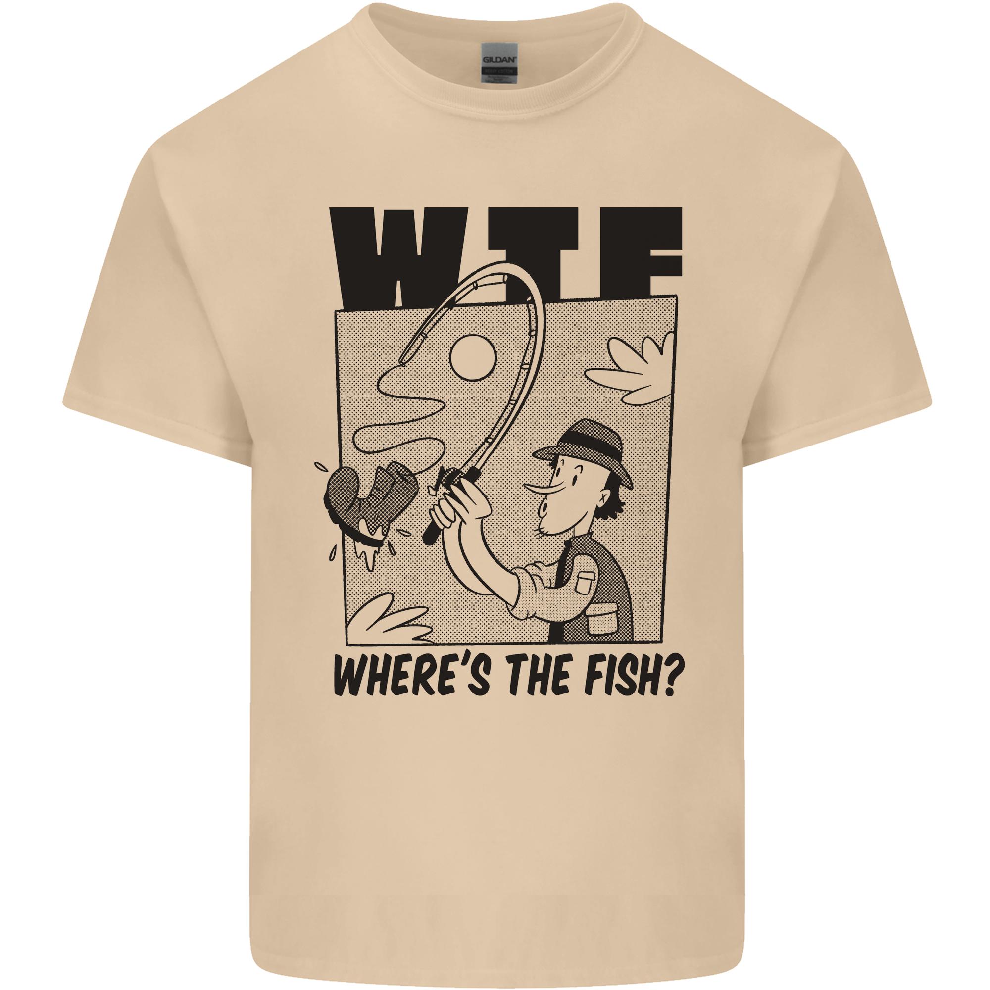 WTF Wheres the Fish Funny Fishing FisherUnisex Unisexs Light Cotton TShirt S