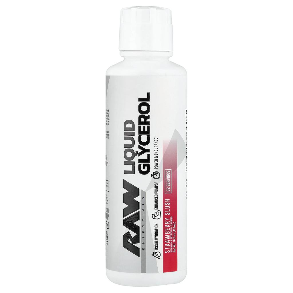 Raw Nutrition Liquid Glycerol, Strawberry Slush, 473 Ml (16 Fl Oz)
