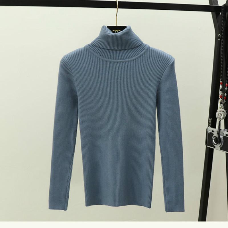Dicker Rollkragenpullover, warm, für Damen, Herbst und Winter, gestrickt, Pull-Elastizität, weiche Pullover