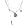 Personalized Titanium Steel Necklace - Stylish Short Double-layered Layered Accessory for Both Men and Women, Featuring Hip-hop Letters As Pendants.