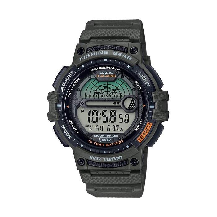 Casio Men s Fishing Timer Quartz Watch with Resin Strap, Green