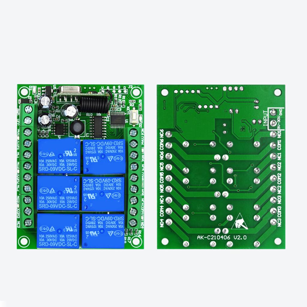 DC 12v 6ch 6ch Rf 315/433mhz Wireless Remote Control Switch System,3000m Long Distance, Transmitter + Receiver