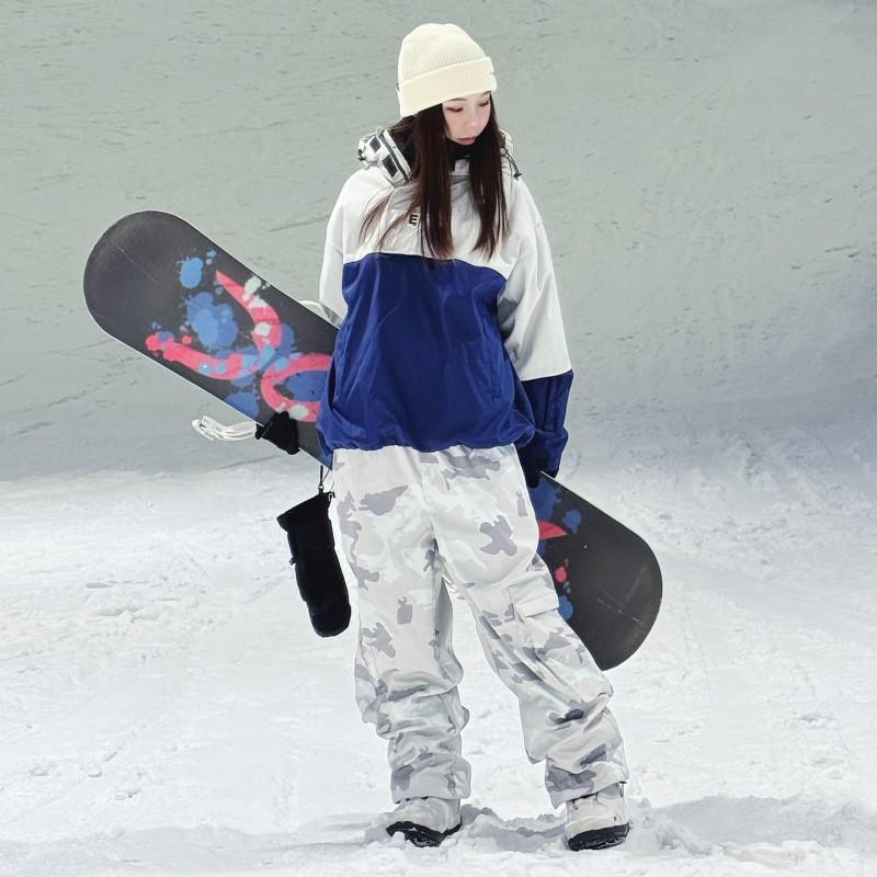 Men Women Ski Suit Set Waterproof Windproof Thermal Fleece Lined Camo Snowboard Jacket Pants Outdoor Winter Gear